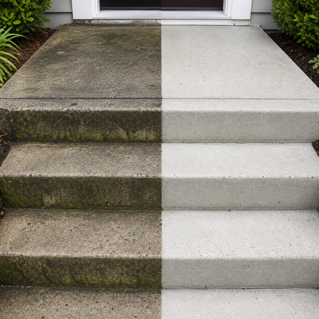 Concrete steps and porch
