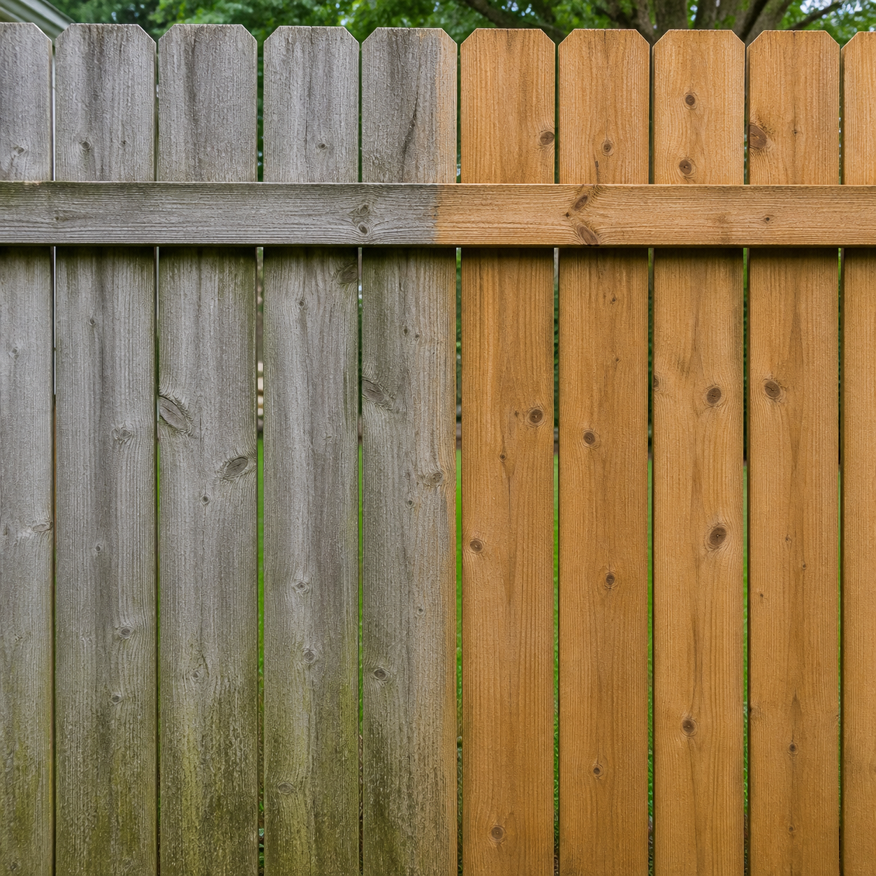 Wood and cedar fence