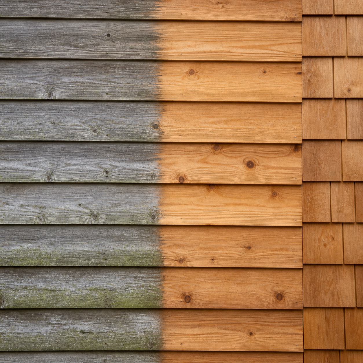 Wood and cedar siding